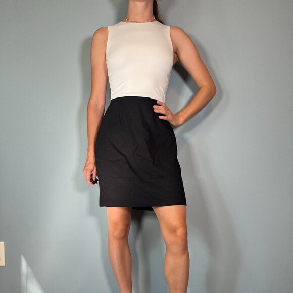 Vintage 90s Black Skirt, 1990s Solid Whimsigoth Grunge Mini Skirt - Picture 2 of 9